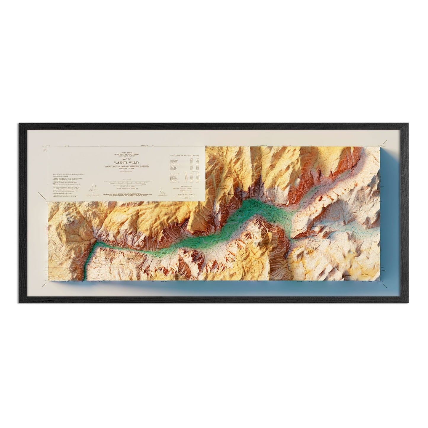 Vintage Yosemite Valley Relief Map - 1970