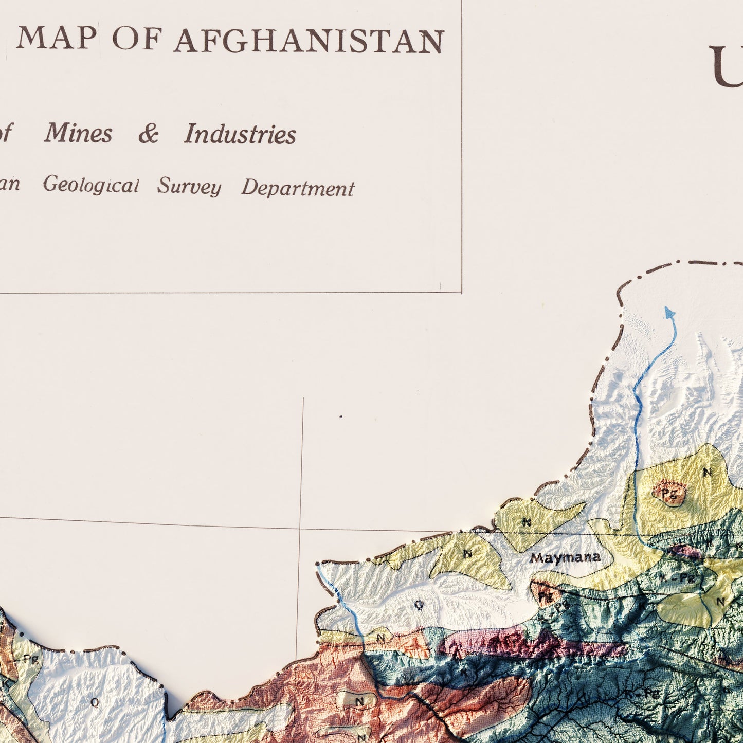 Afghanistan 1969 Shaded Relief Map
