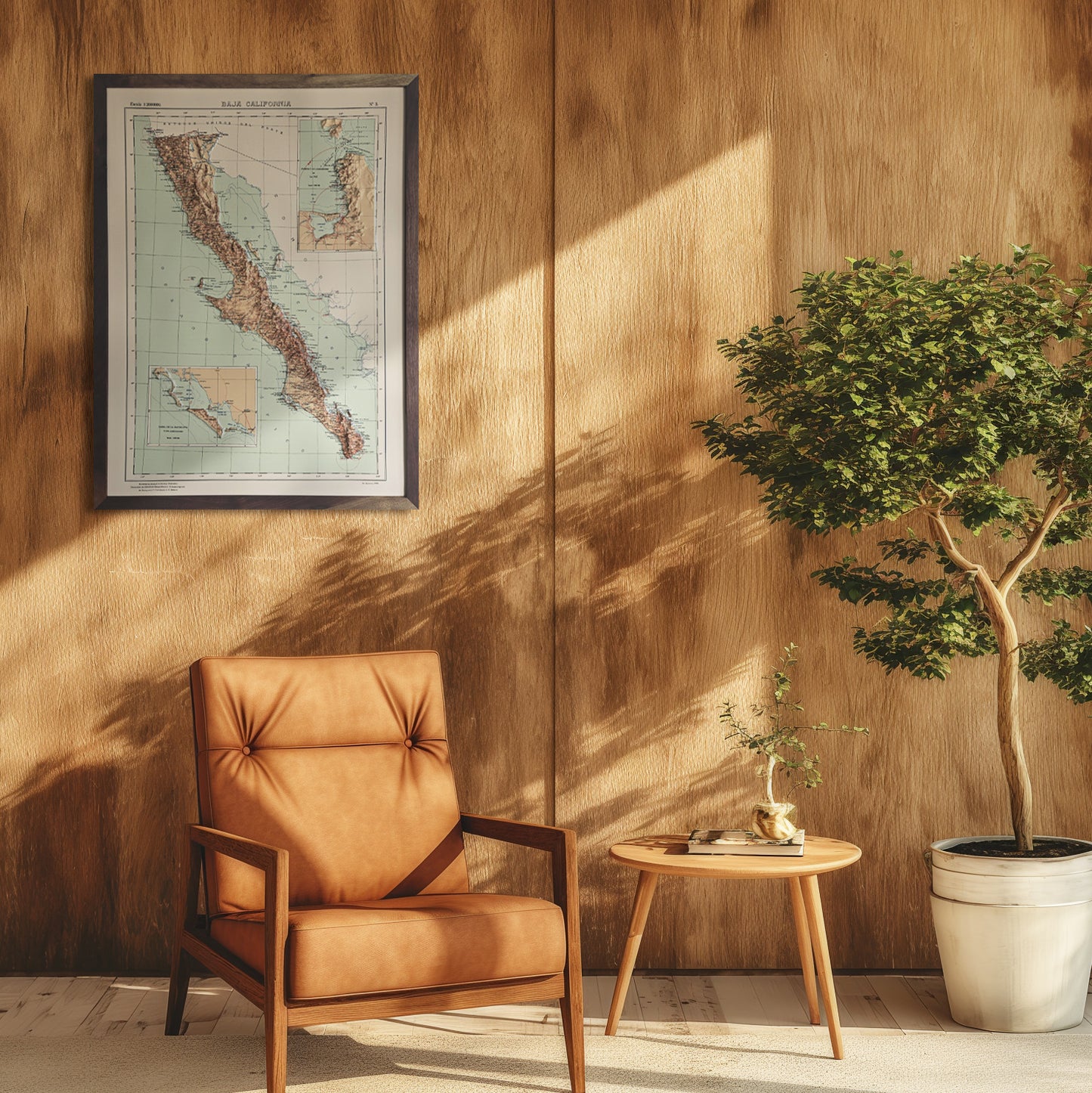 Baja California 1922 3D Raised Relief Map