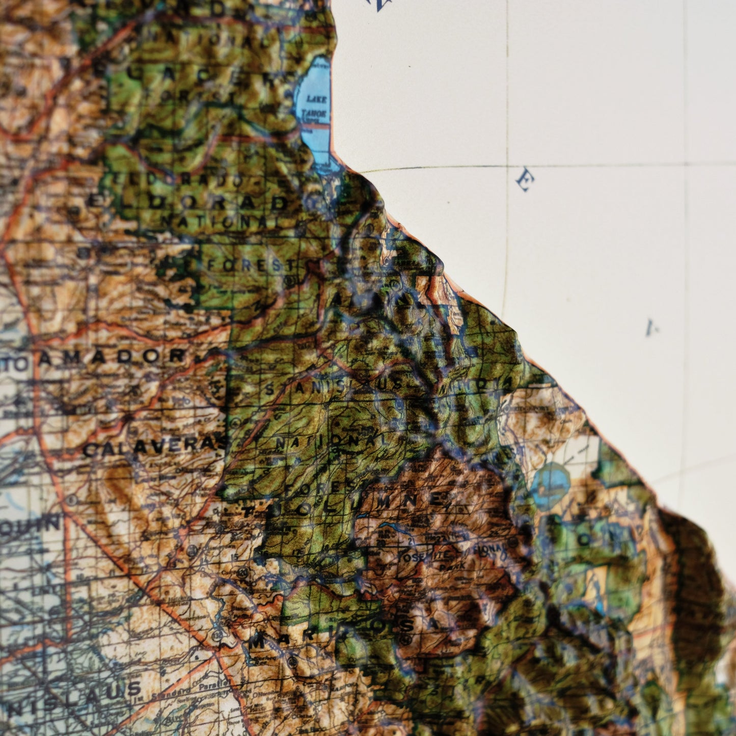 California 1944 3D Raised Relief Map