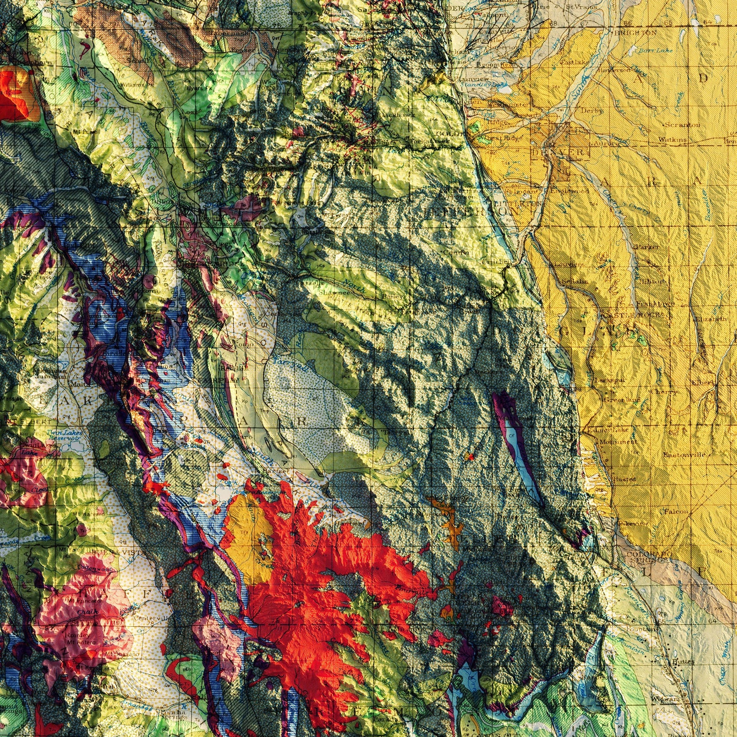Colorado 1935 Shaded Relief Map