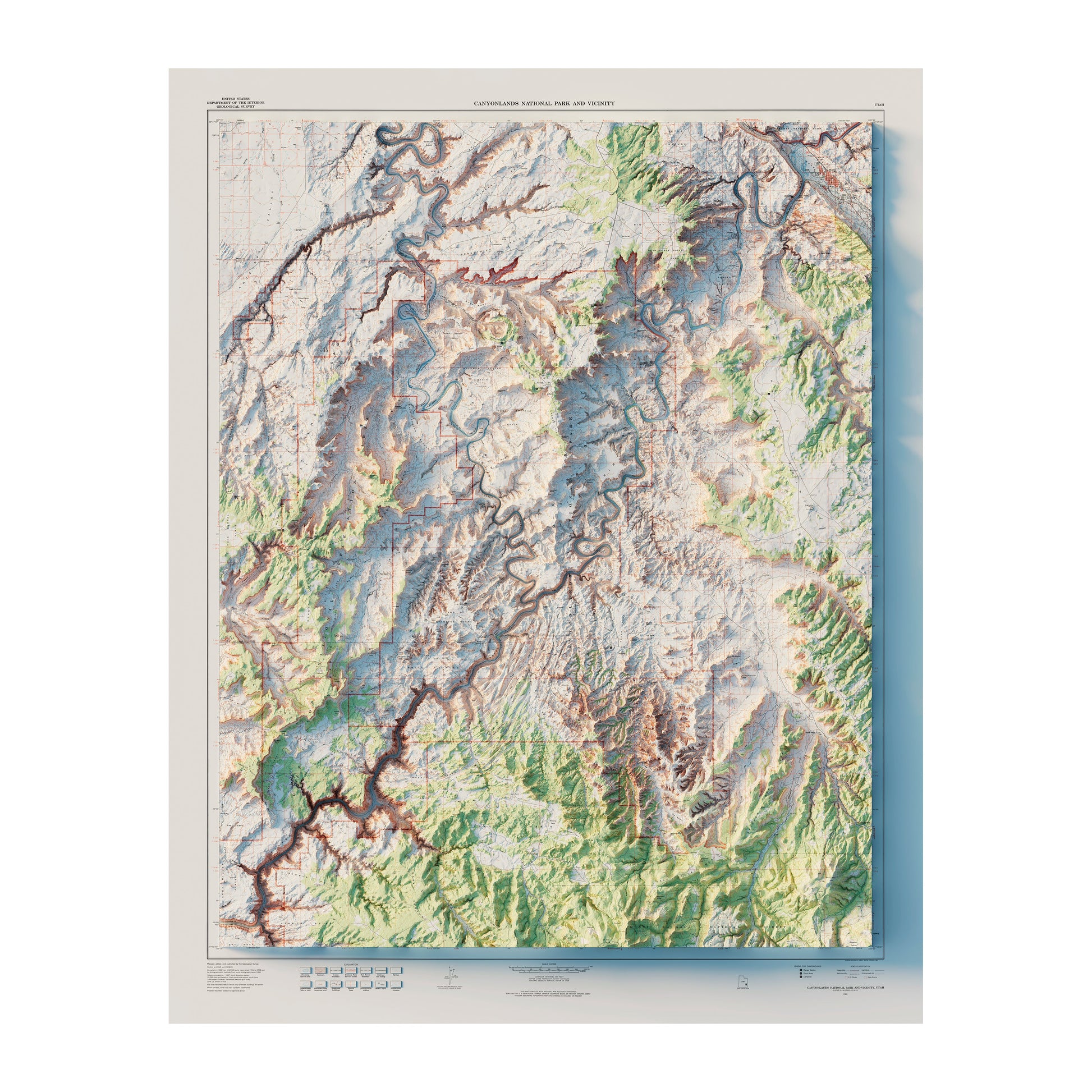 Vintage Canyonlands Relief Map - 1968