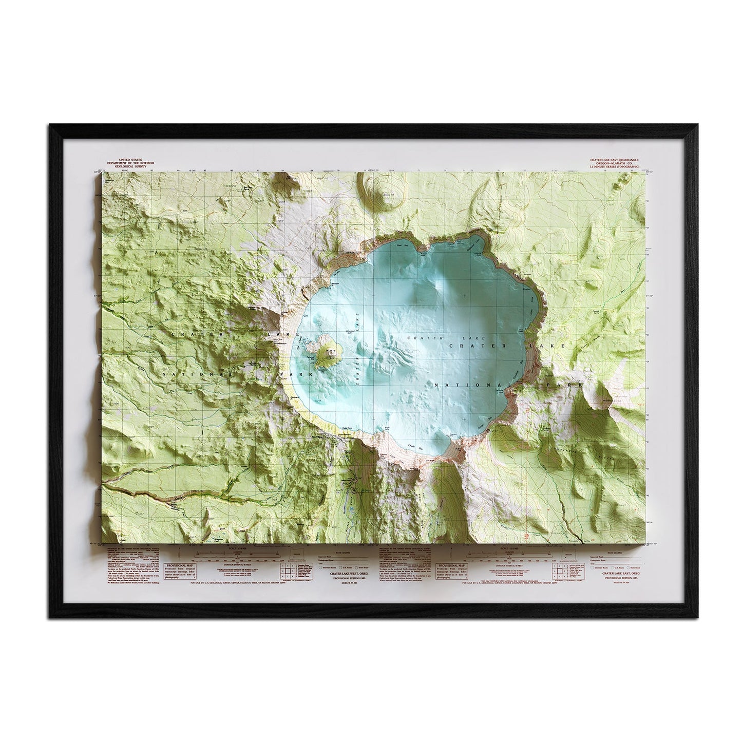 Crater Lake Relief Map - 1985