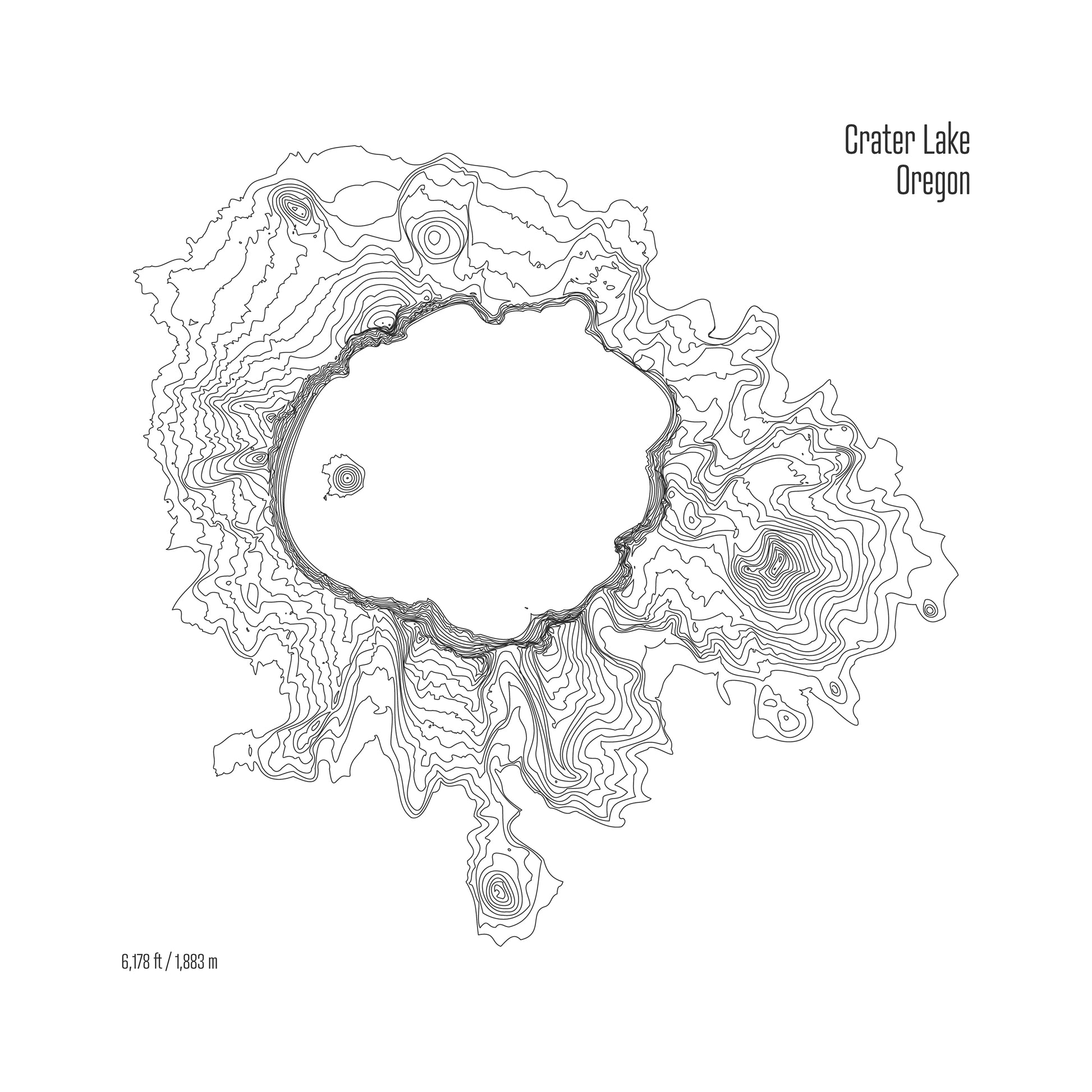 Crater Lake Topo Map