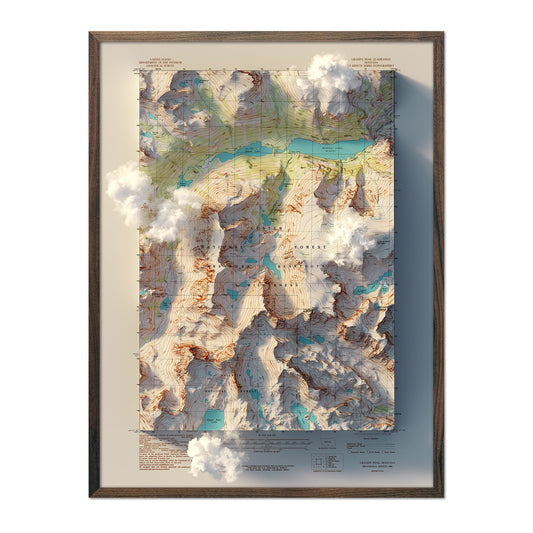Granite Peak, Montana 1986 Shaded Relief Map