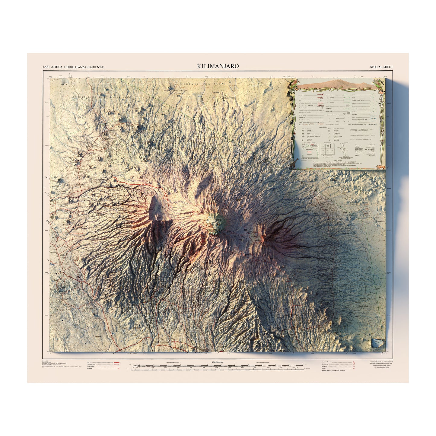 Kilimanjaro 1978 Relief Map