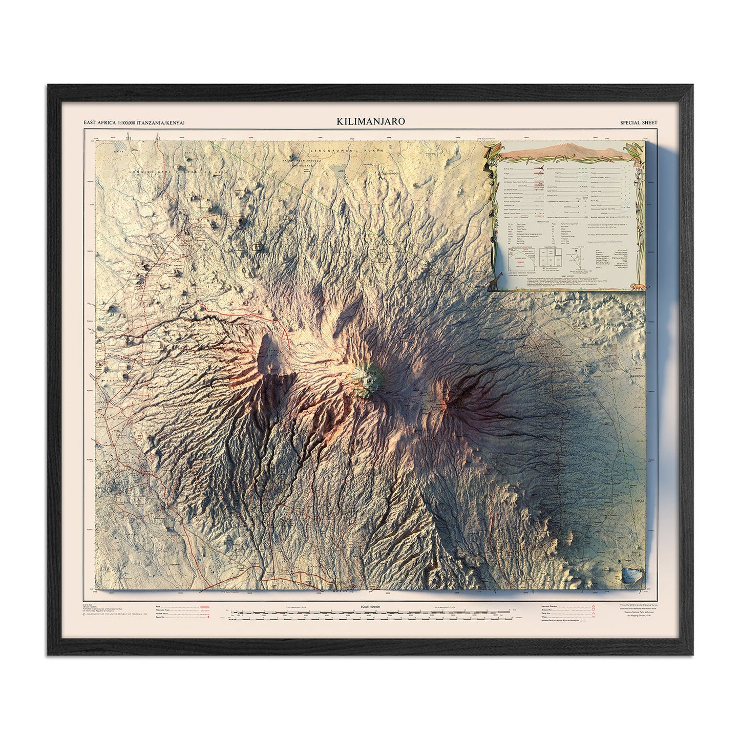 Kilimanjaro 1978 Relief Map