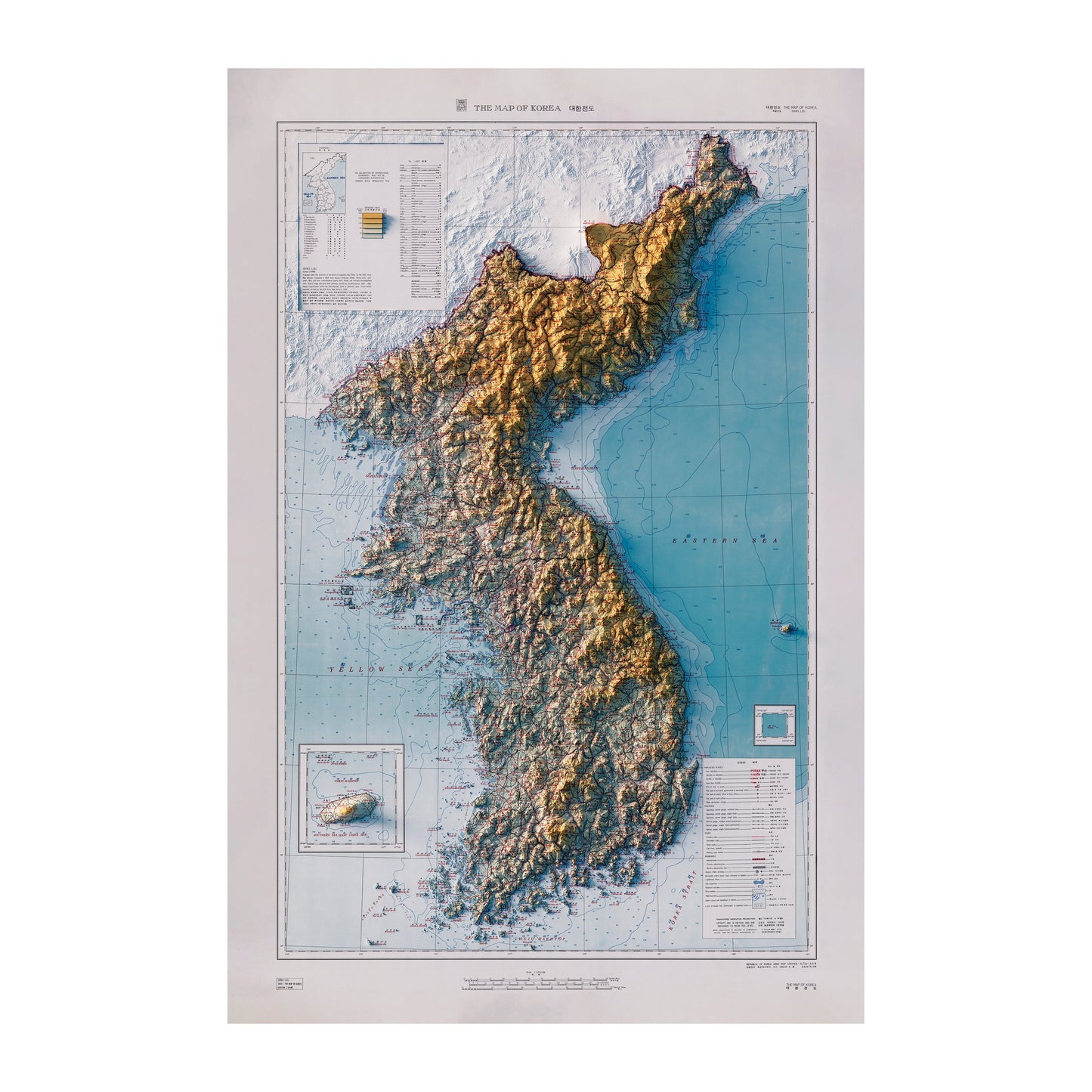 Korea 1966 Relief Map