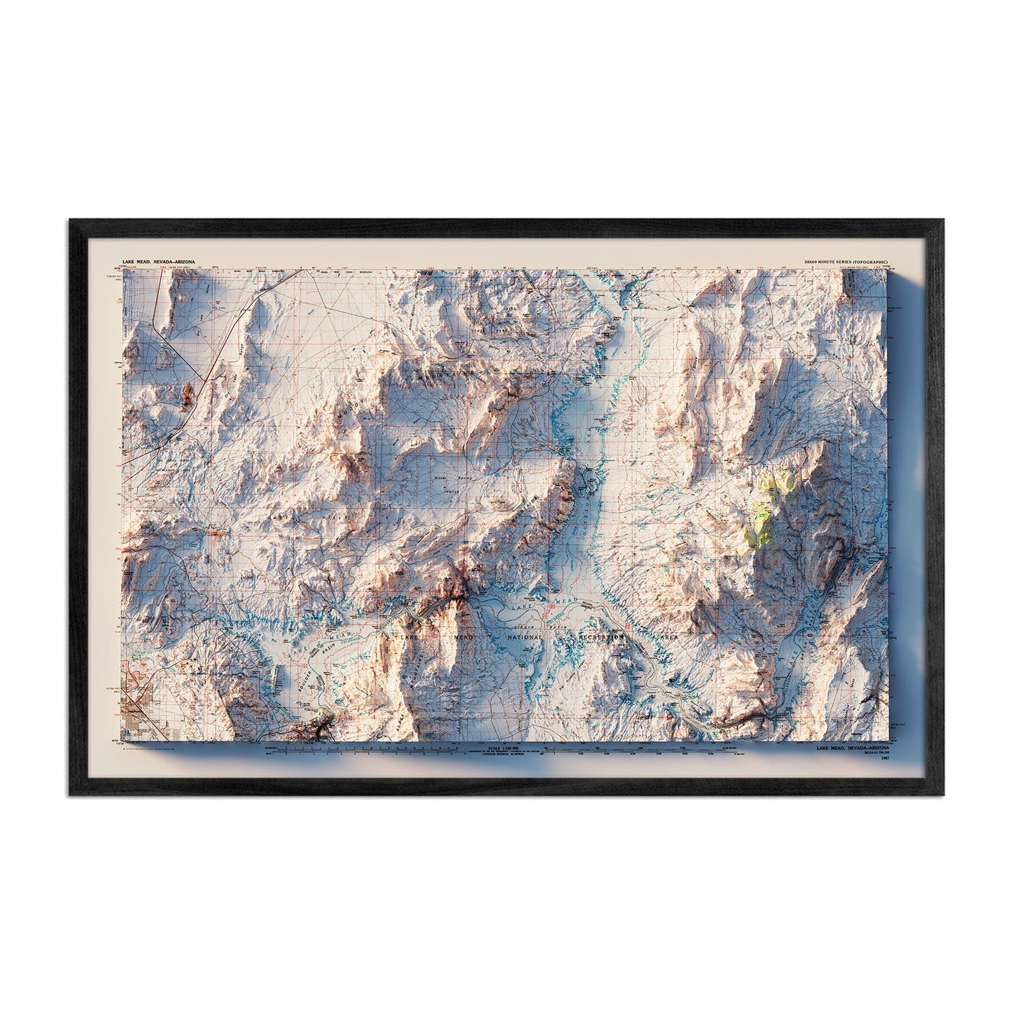 Lake Mead 1987 Shaded Relief Map