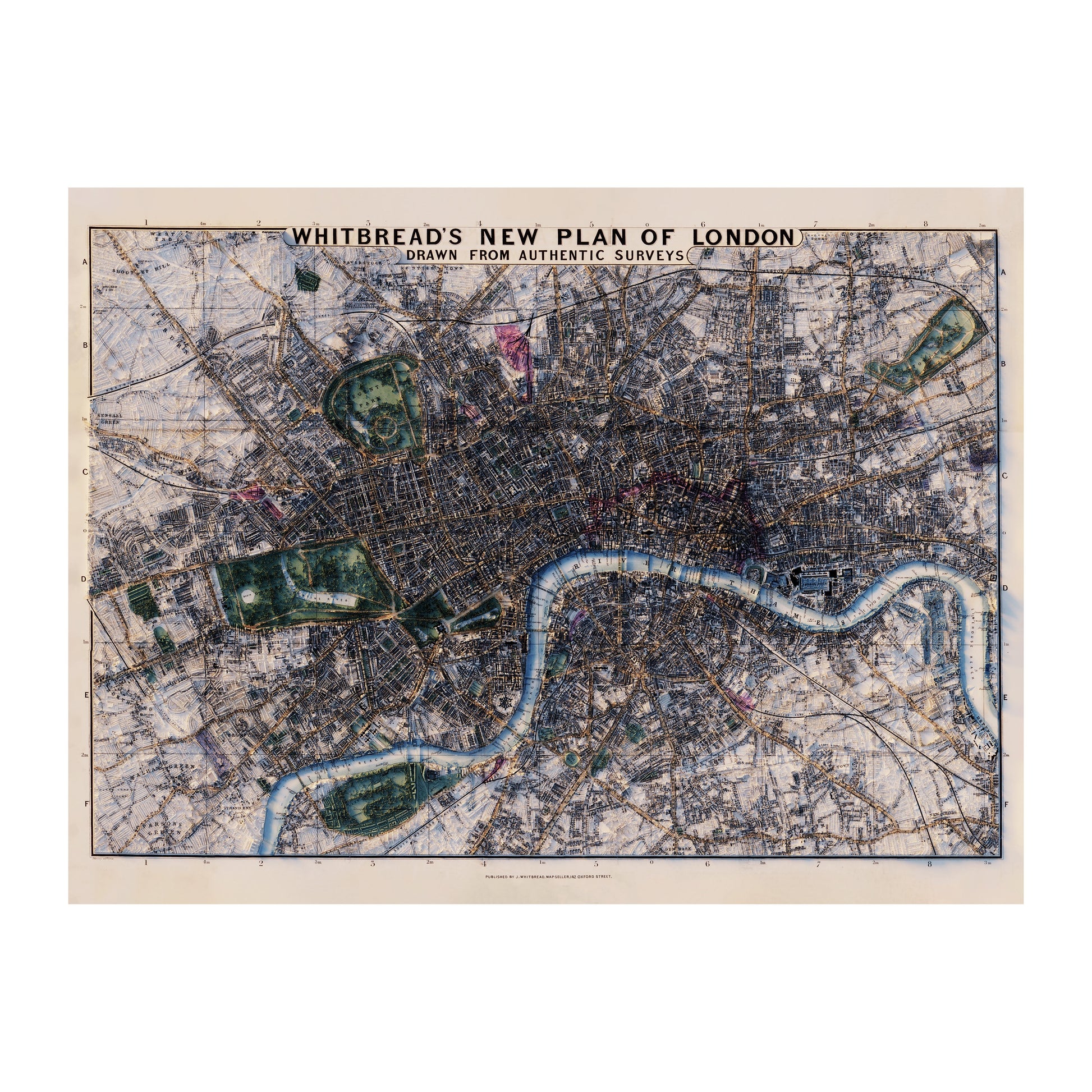 London-Whitbread's New Plan 1853 Relief Map