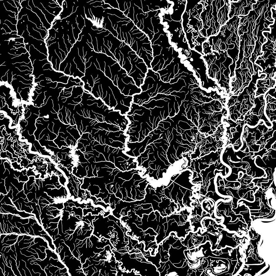 Louisiana Hydrological Map