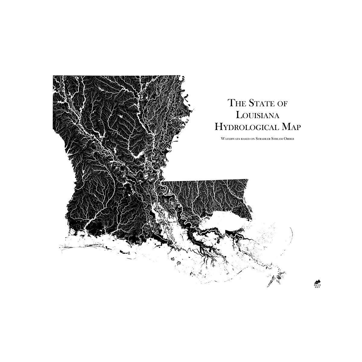 Louisiana Hydrological Map