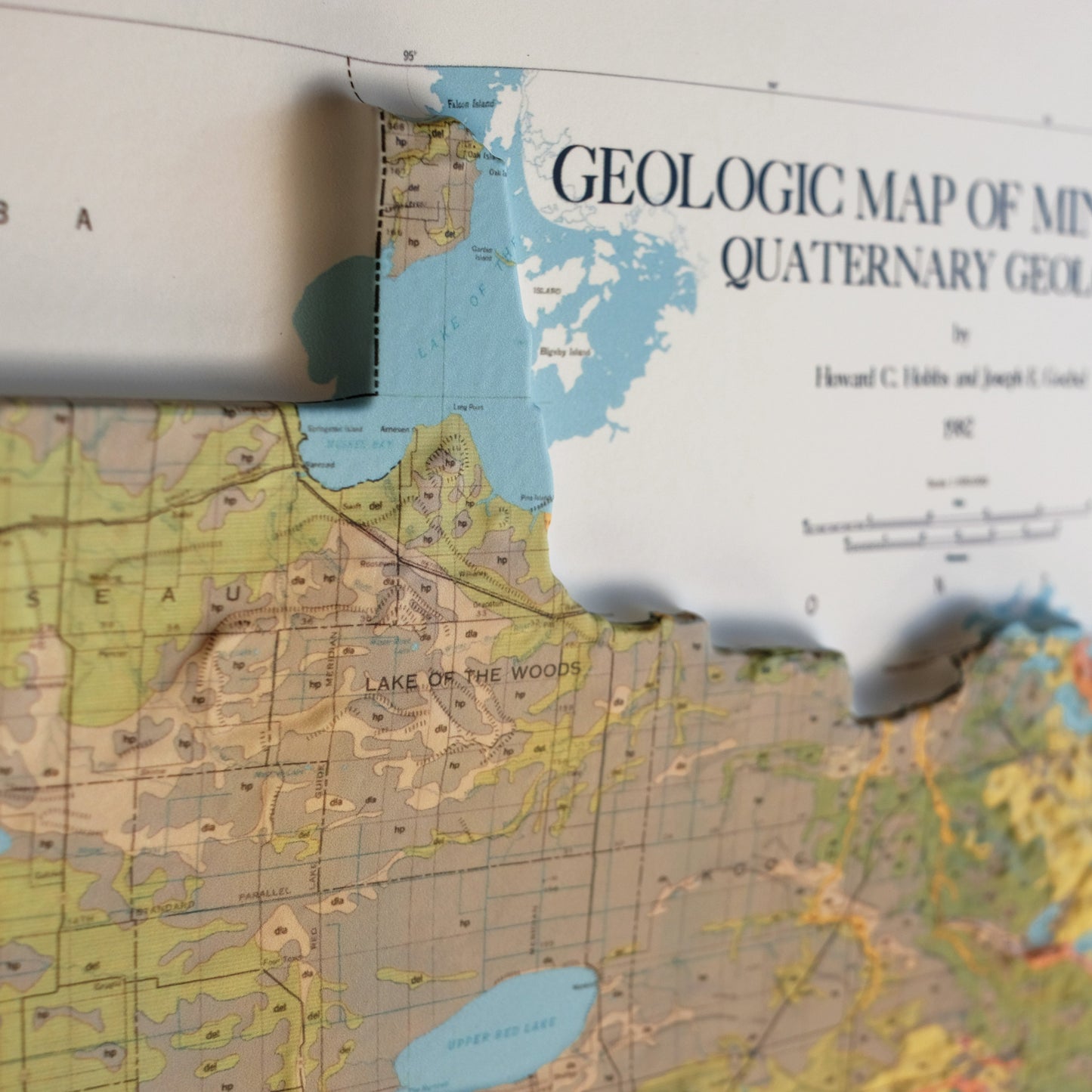 Minnesota 1982 3D Raised Relief Map