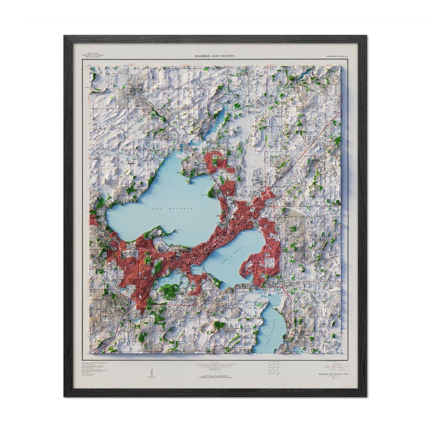 Vintage Madison Relief Map - 1959