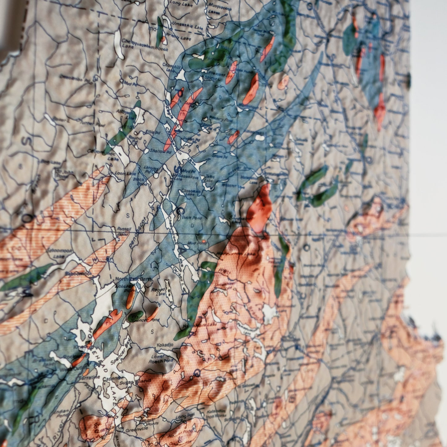 Maine 1933 3D Raised Relief Map