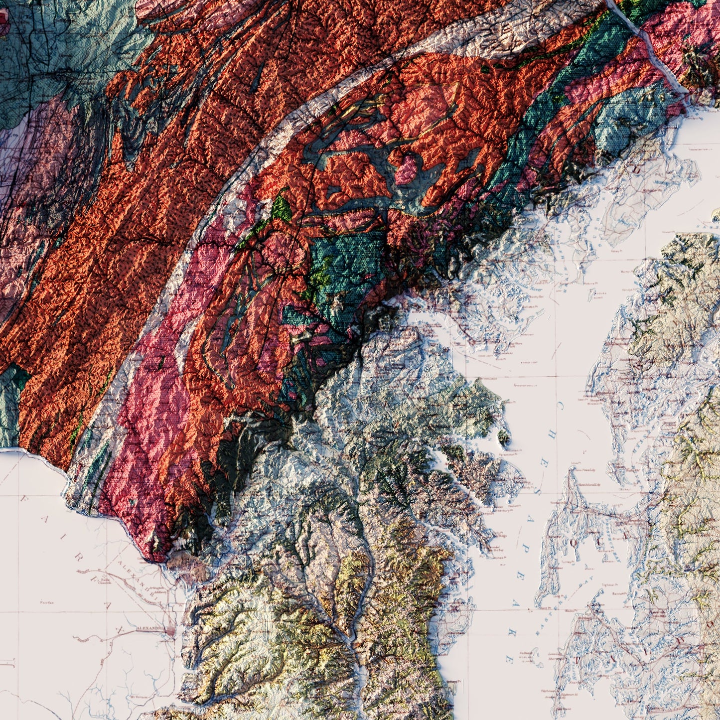 Maryland 1933 Shaded Relief Map