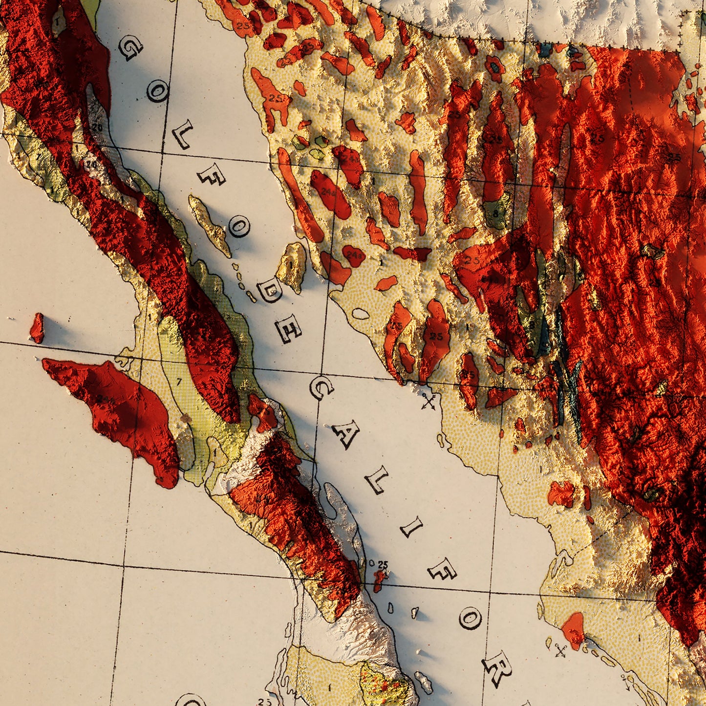 Mexico 1921 Shaded Relief Map