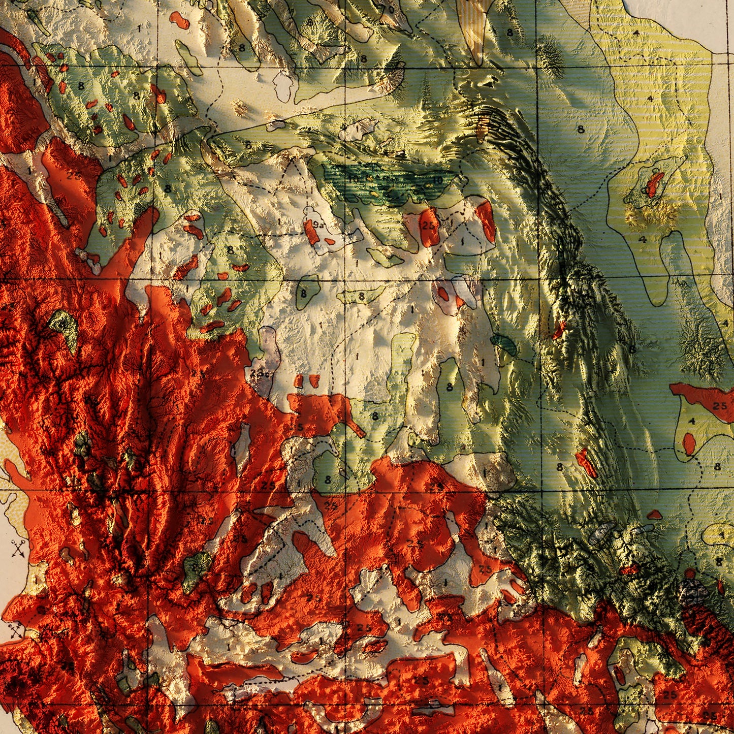 Mexico 1921 Shaded Relief Map