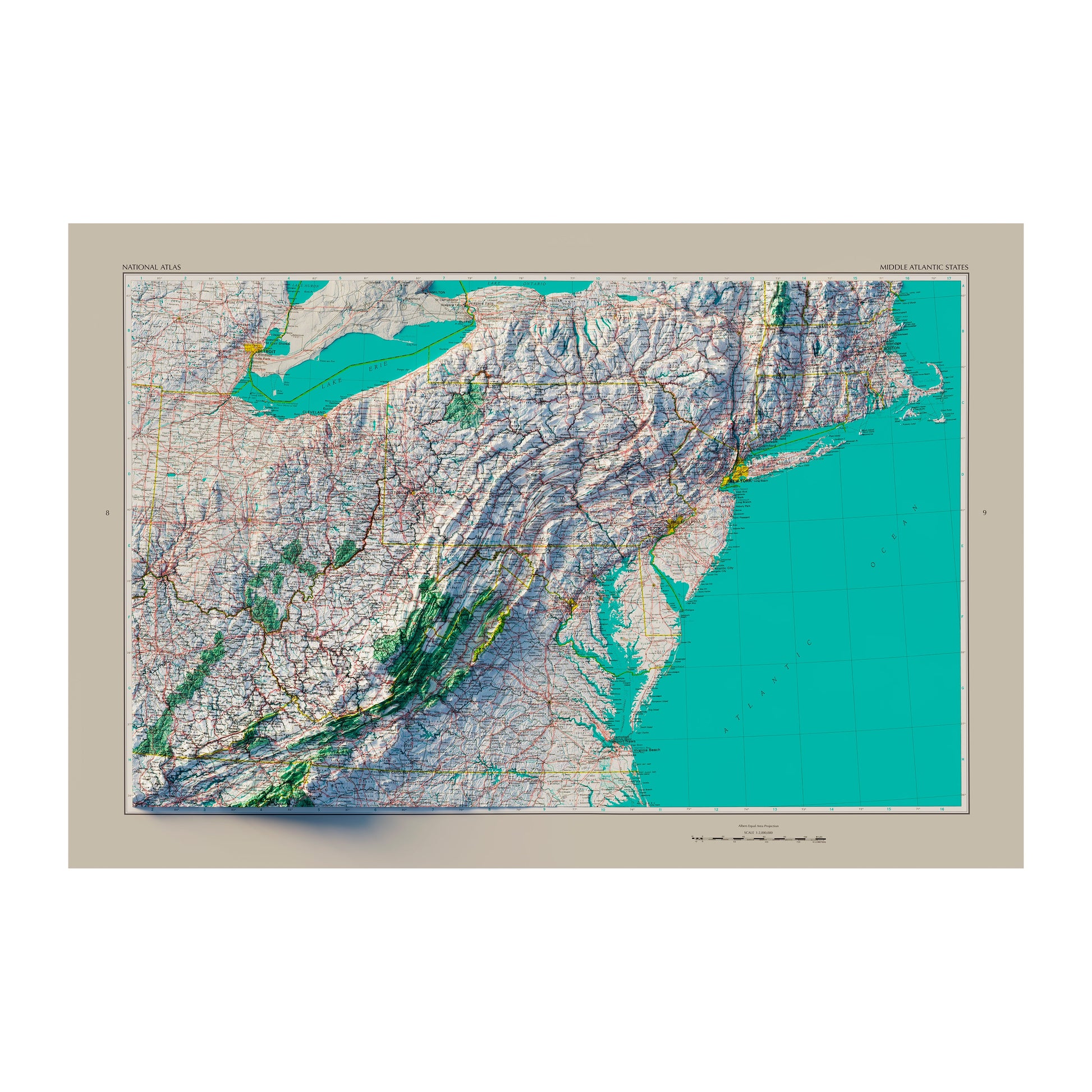 Middle Atlantic States 1970 Map