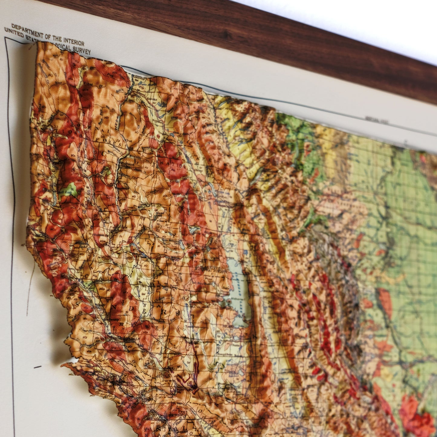 Montana 1955 3D Raised Relief Map