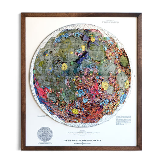 Moon Geological 3D Raised Relief Map