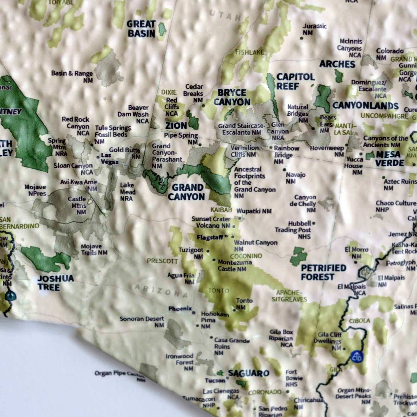 USA National Parks 3D Raised Relief Map