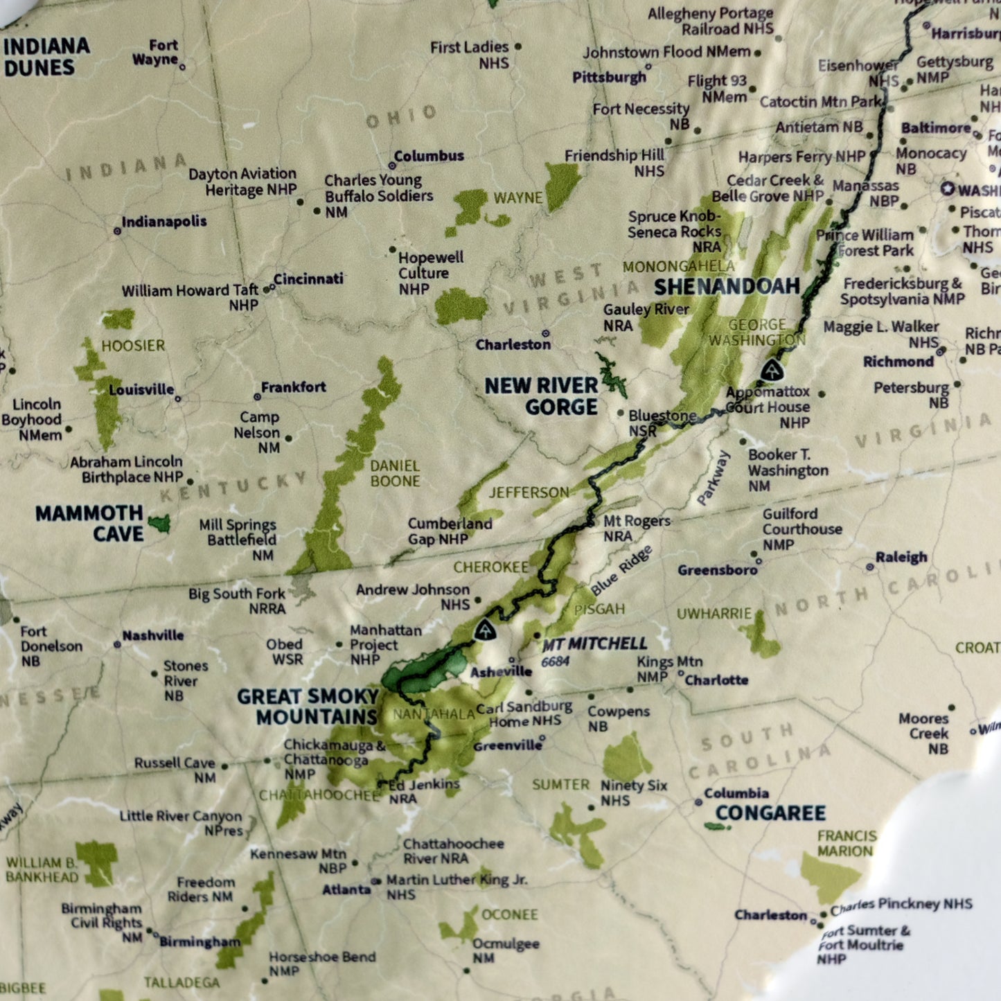 USA National Parks 3D Raised Relief Map