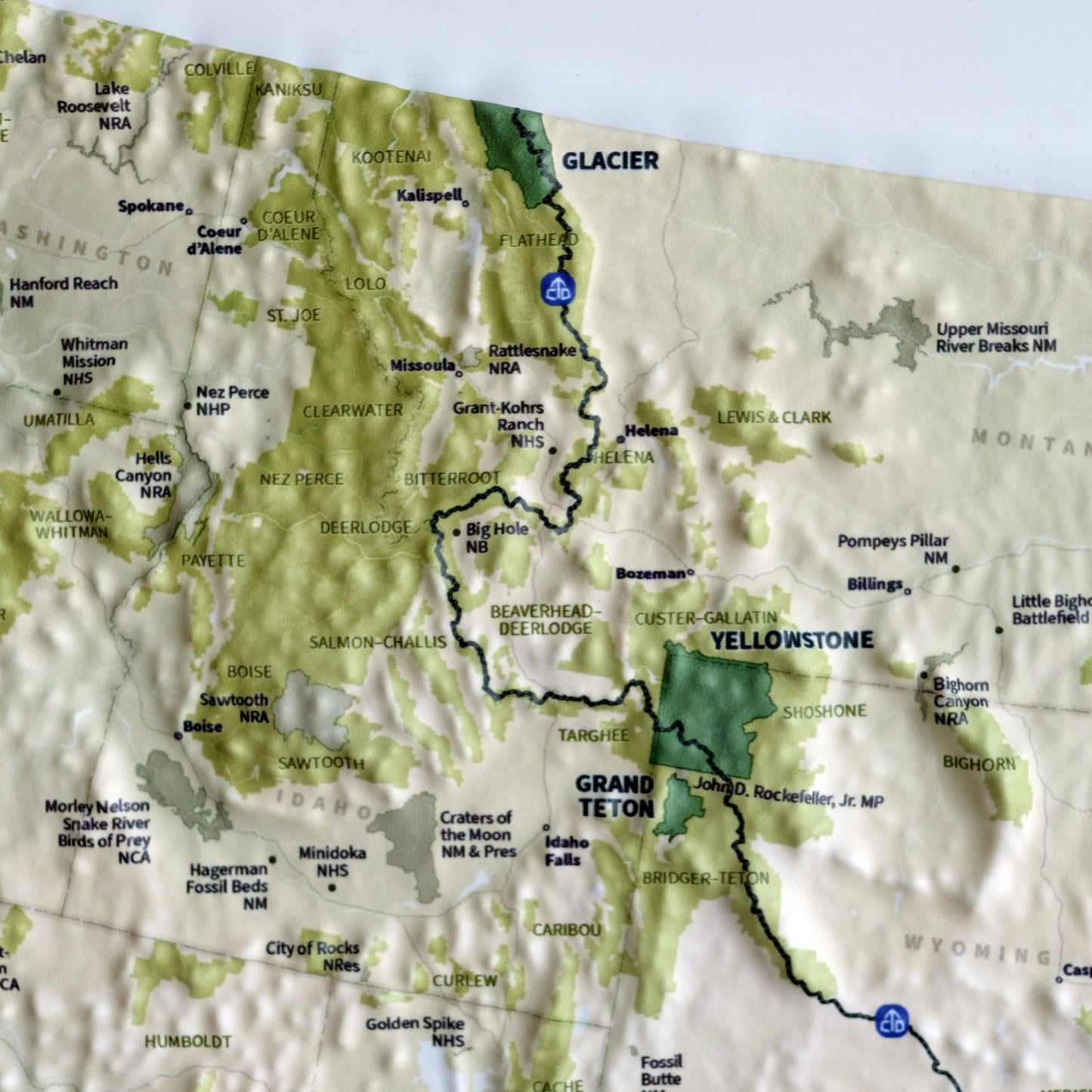 USA National Parks 3D Raised Relief Map