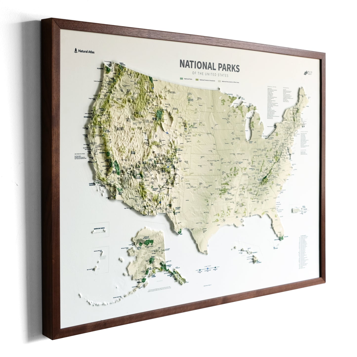 USA National Parks 3D Raised Relief Map