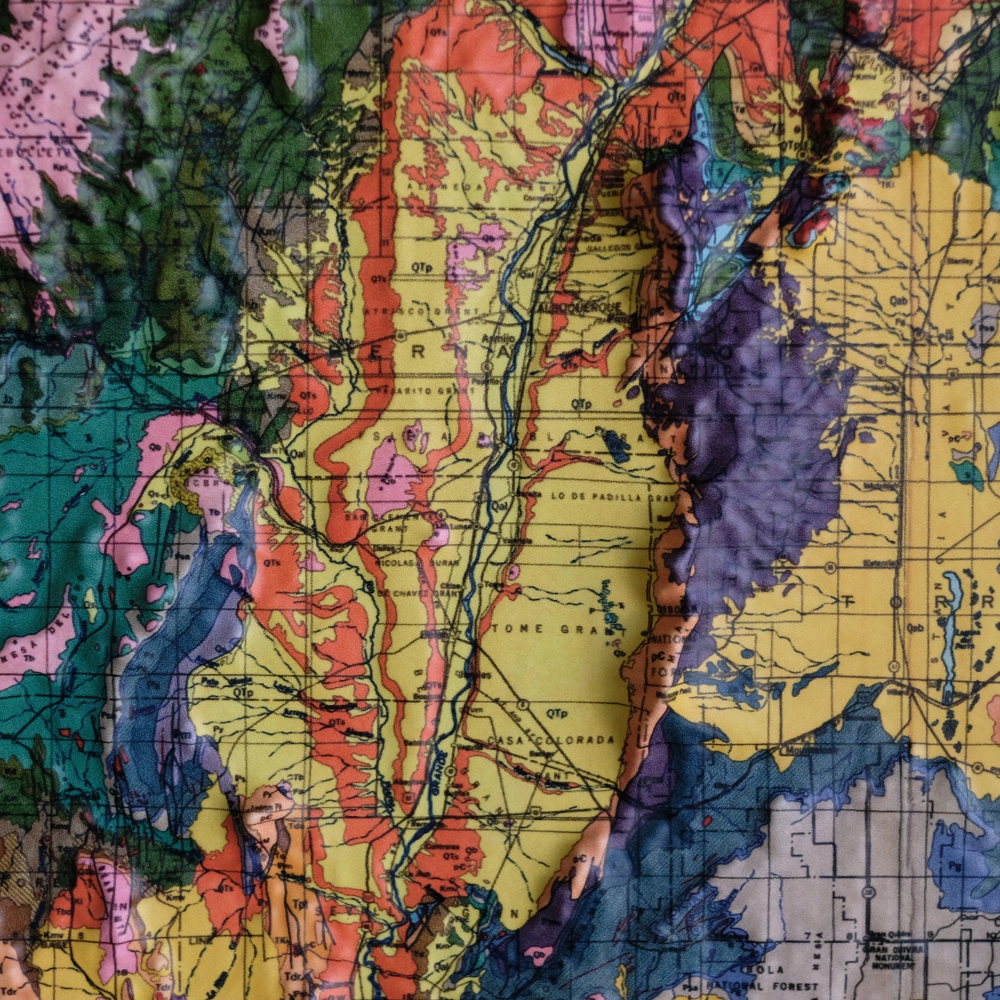 New Mexico 1965 3D Raised Relief Map