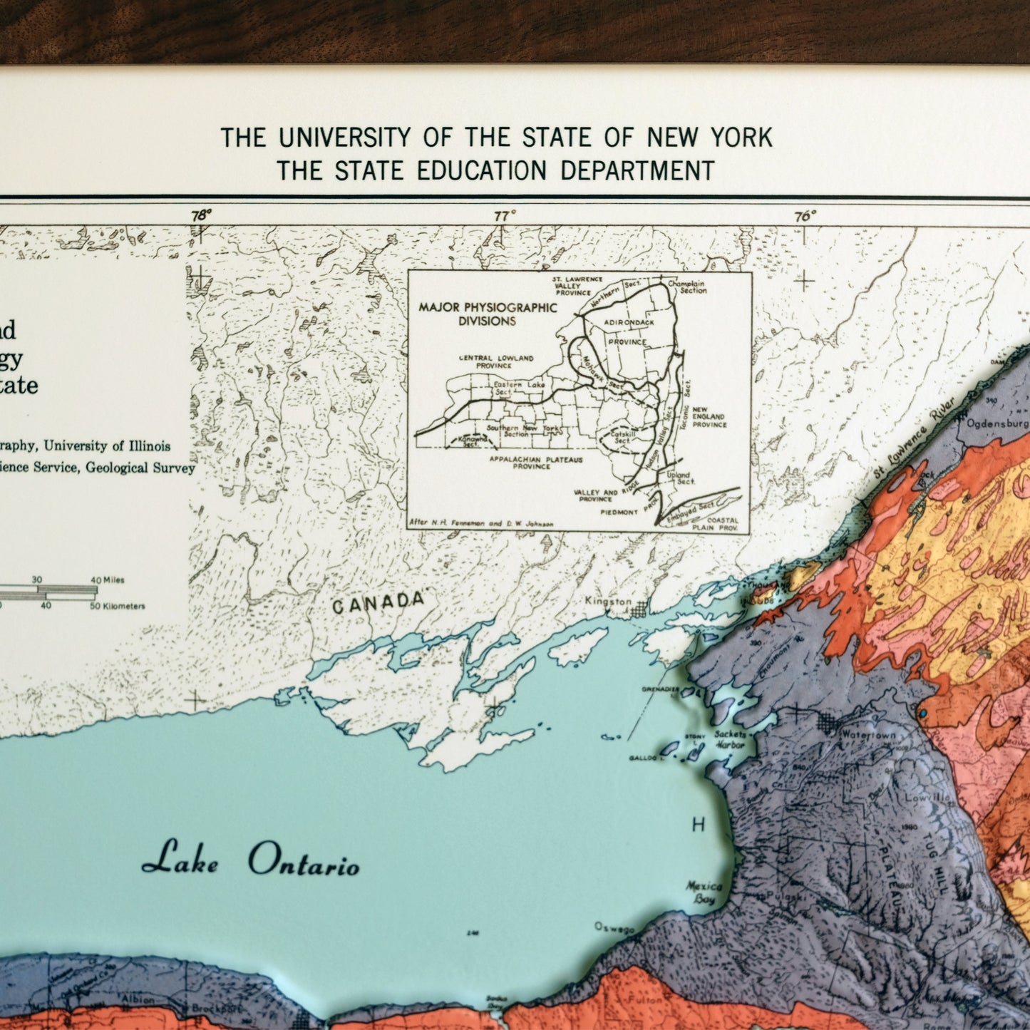 New York 1973 3D Raised Relief Map