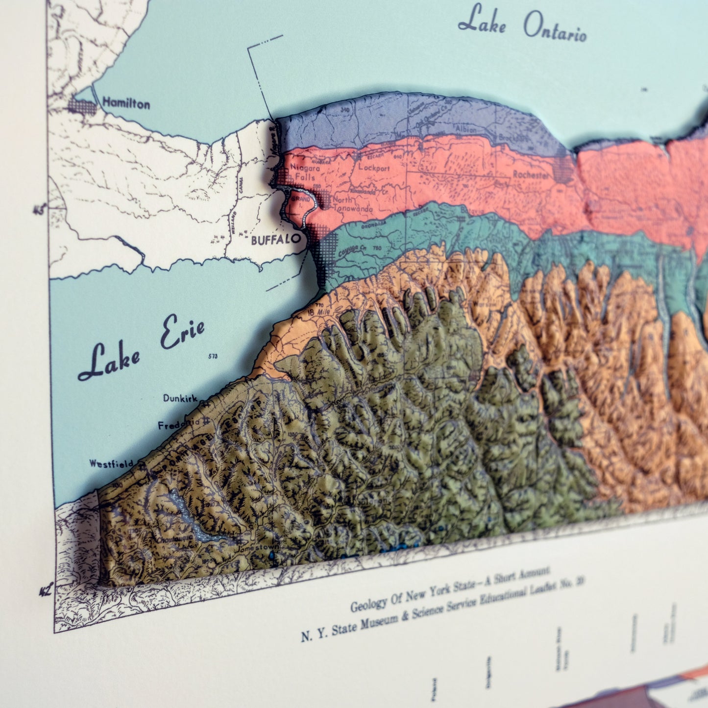 New York 1973 3D Raised Relief Map