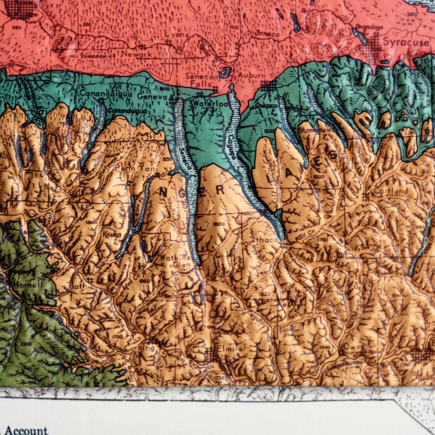 New York 1973 3D Raised Relief Map