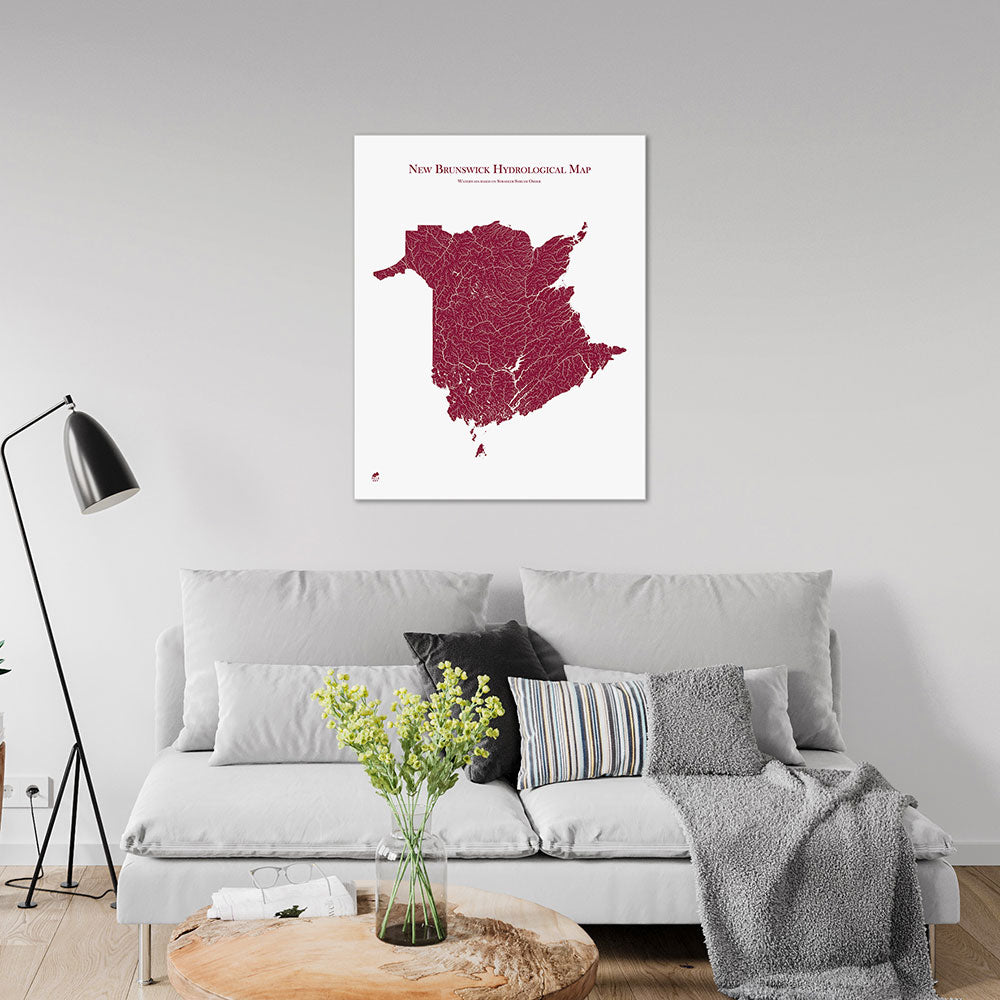 New-Brunswick-Hydrology-Map-red-24x30-canvas.jpg