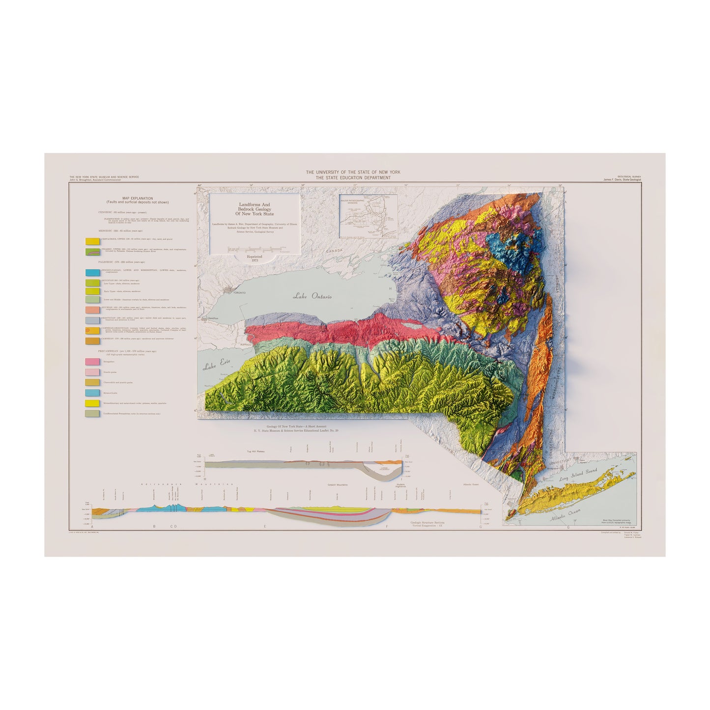 New York 1973 Relief Map