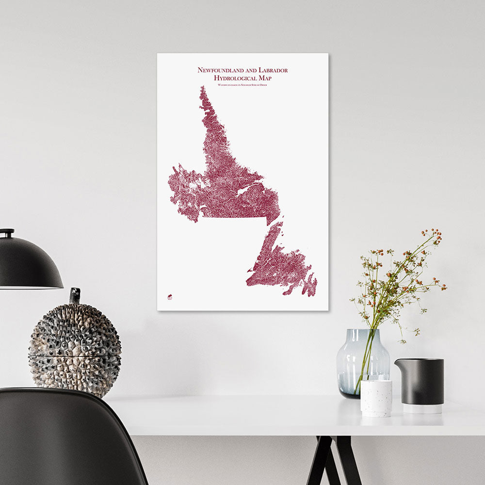 Newfoundland-and-Labrador-Hydrology-Map-red-14x21-canvas.jpg