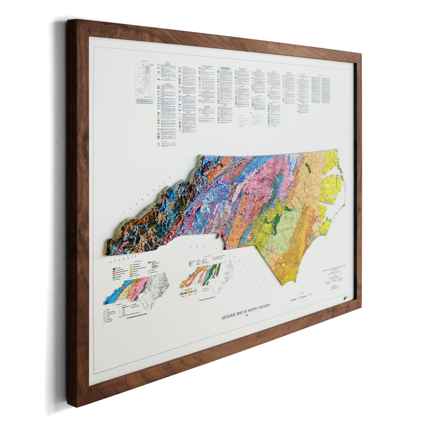 North Carolina 1985 3D Raised Relief Map