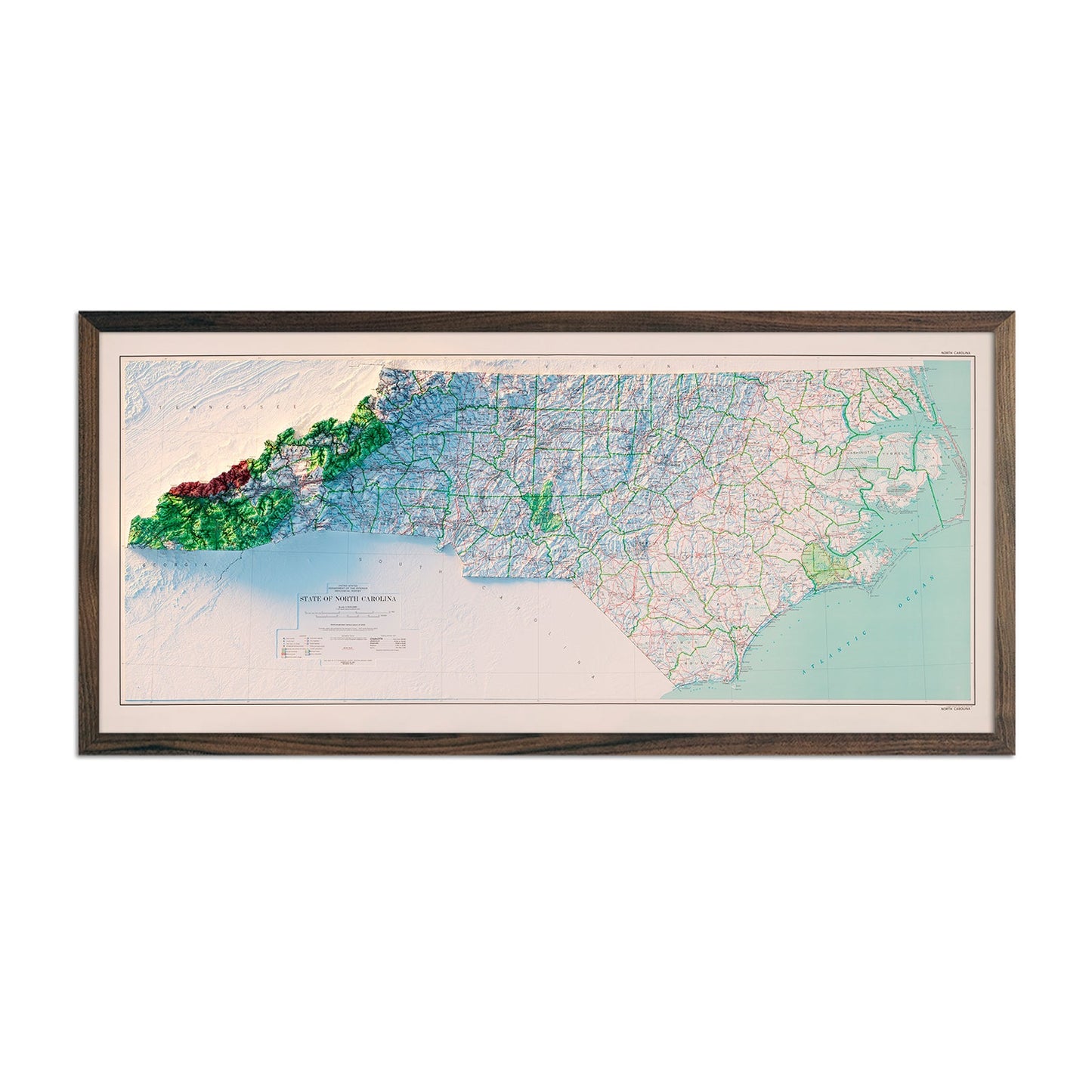 North Carolina 1972 Relief Map