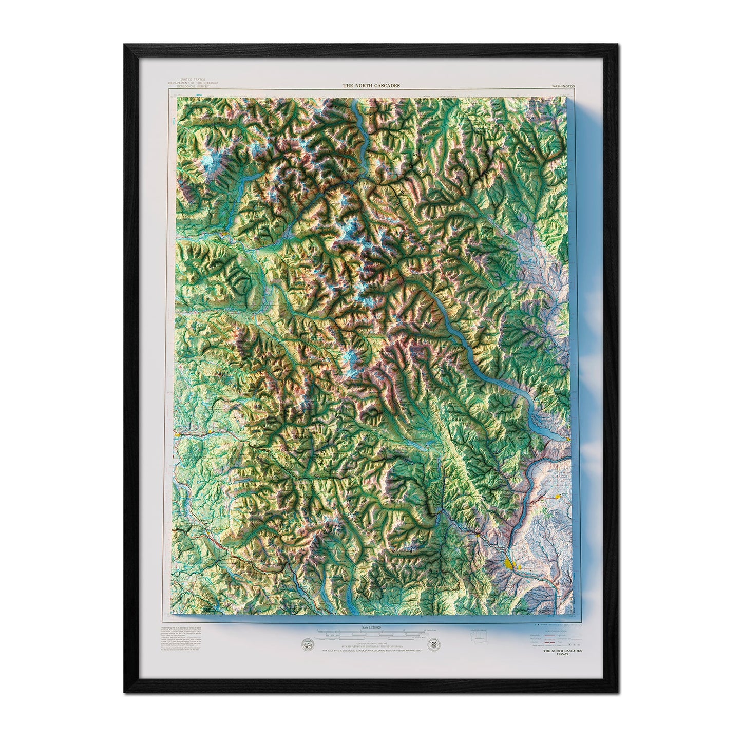 Vintage North Cascades Relief Map - 1979