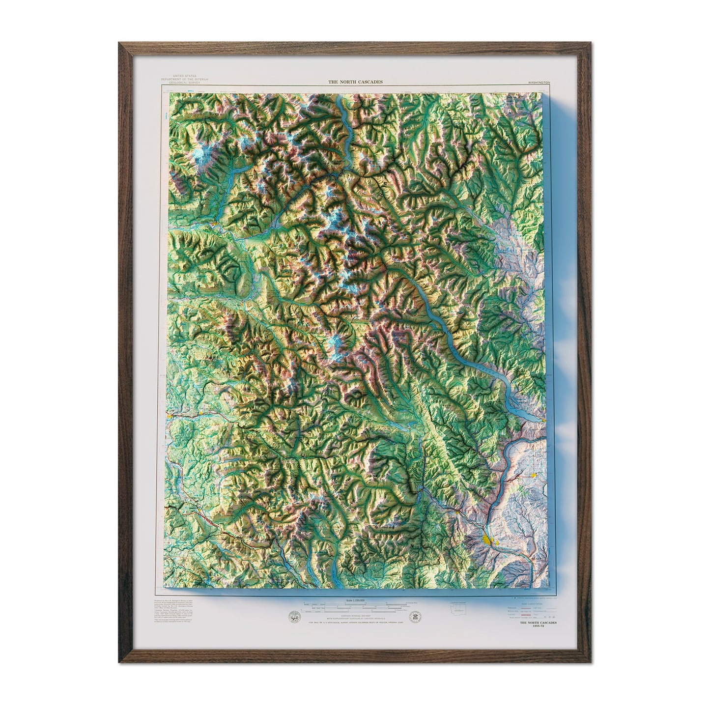 Vintage North Cascades Relief Map - 1979