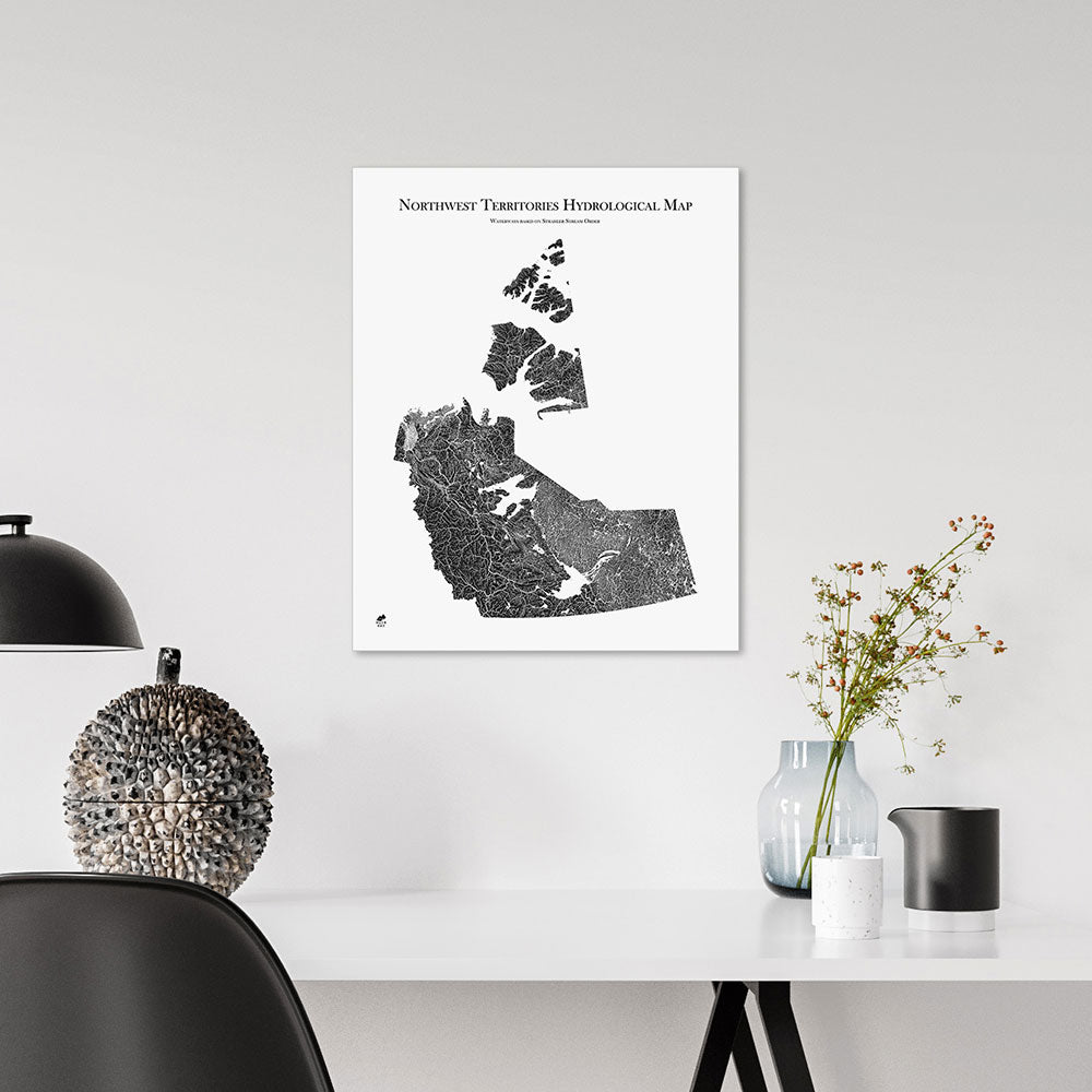 Northwest-Territories-Hydrology-Map-black-16x20-canvas.jpg