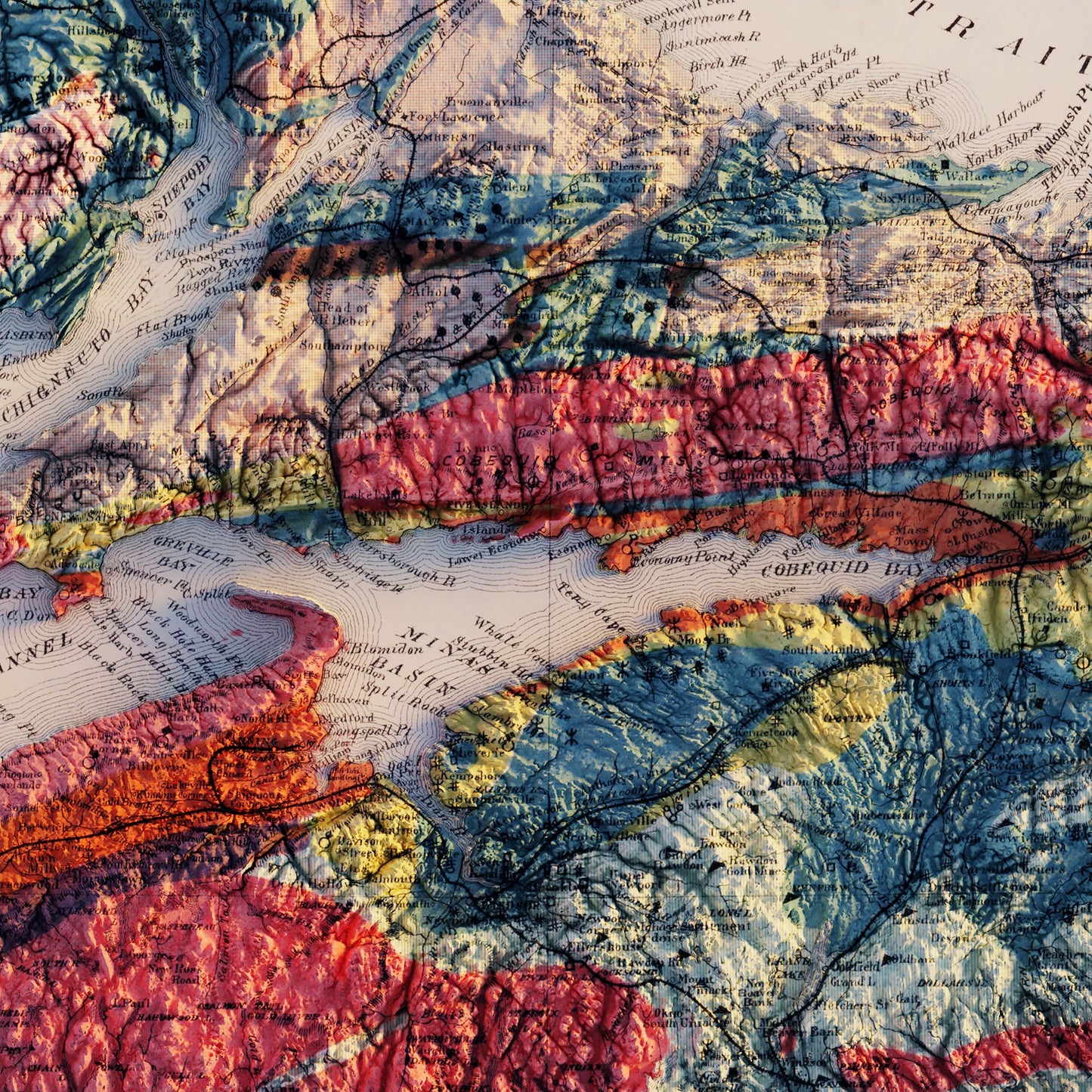 Nova Scotia 1903 Shaded Relief Map