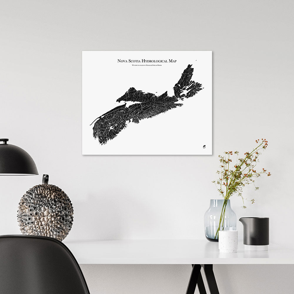 Nova-Scotia-Hydrology-Map-black-16x20-canvas.jpg