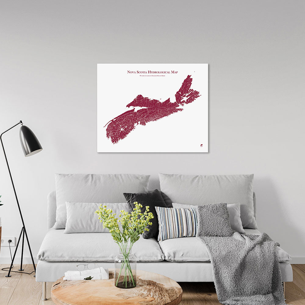 Nova-Scotia-Hydrology-Map-red-24x30-canvas.jpg