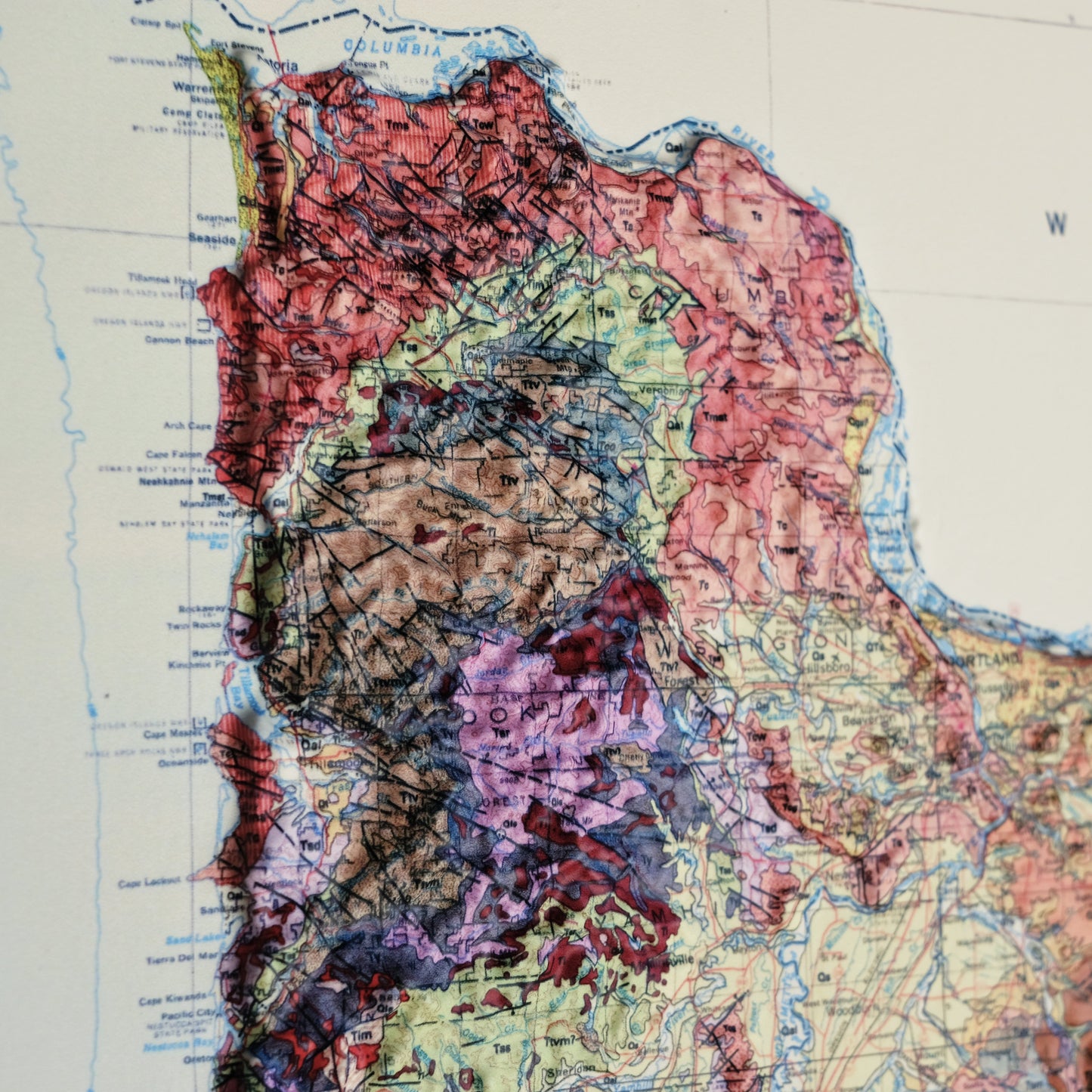 Oregon 1991 3D Raised Relief Map