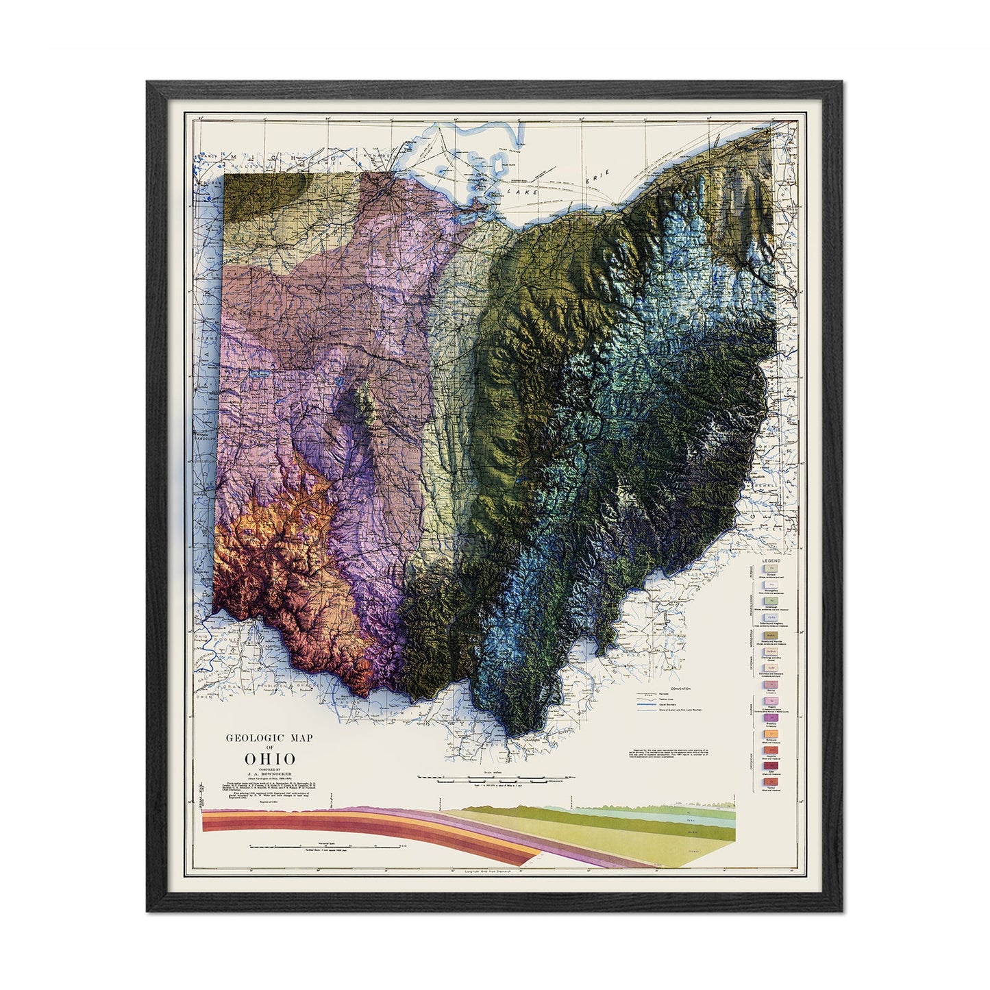 Vintage Ohio Relief Map - 1920