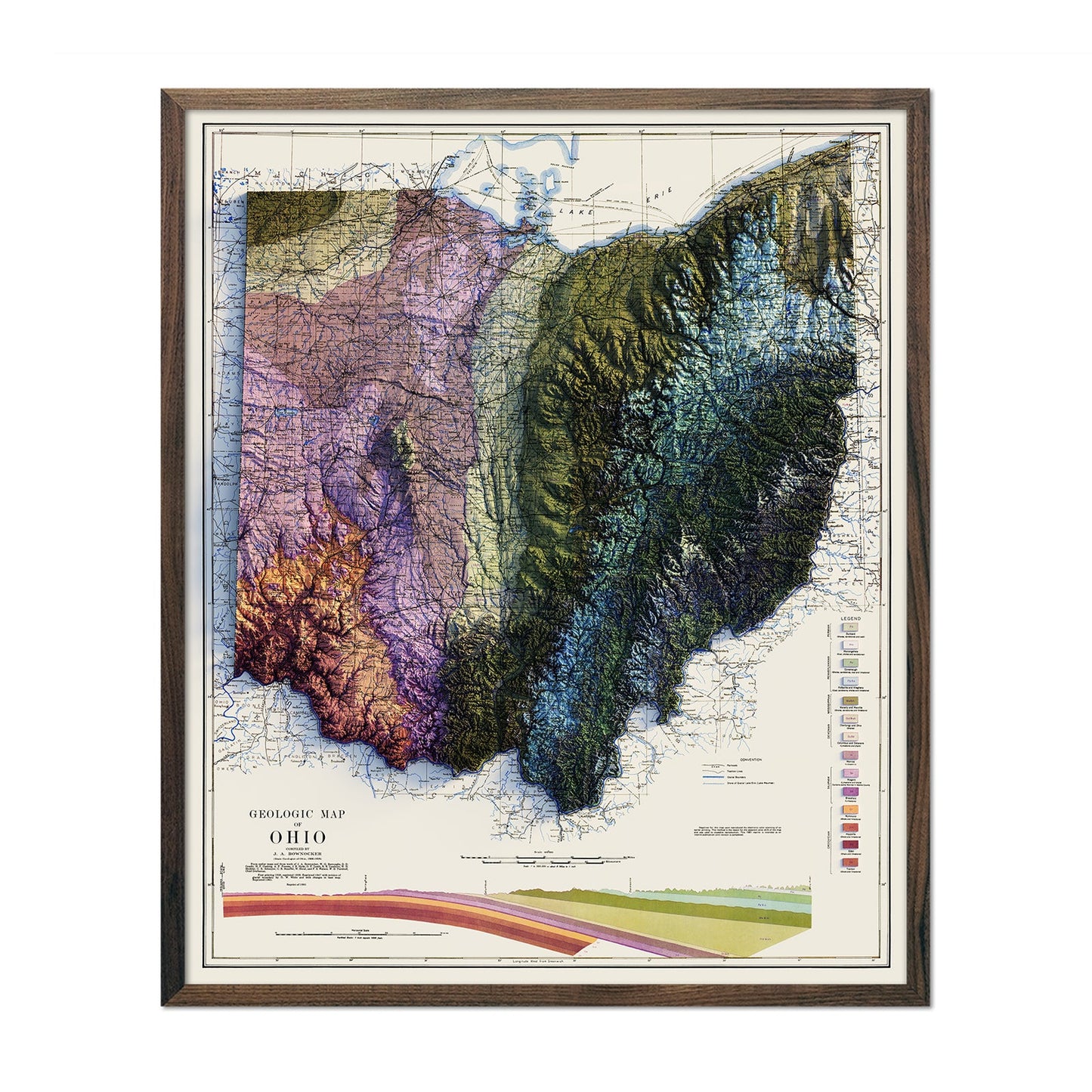 Vintage Ohio Relief Map - 1920