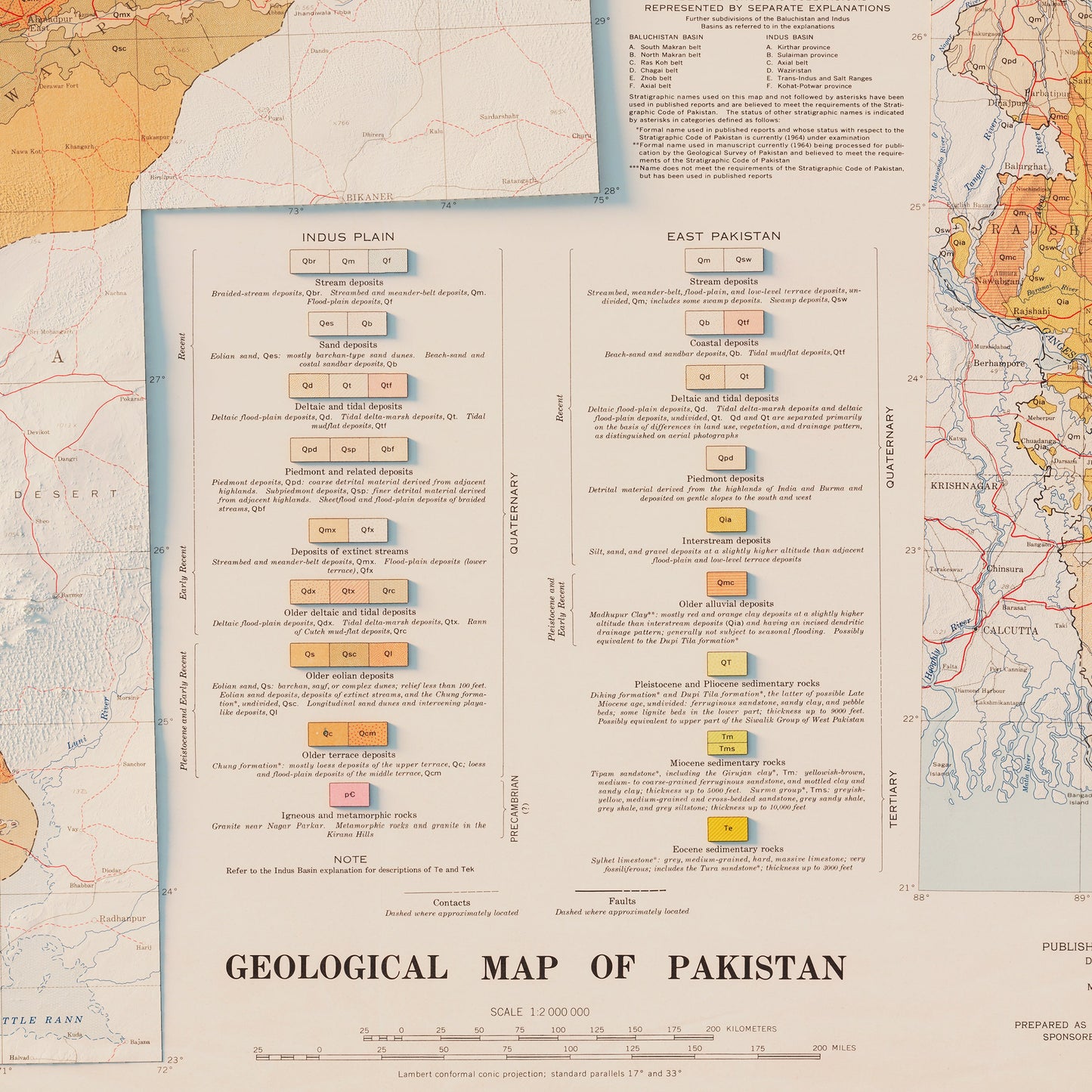 Pakistan 1964 Shaded Relief Map