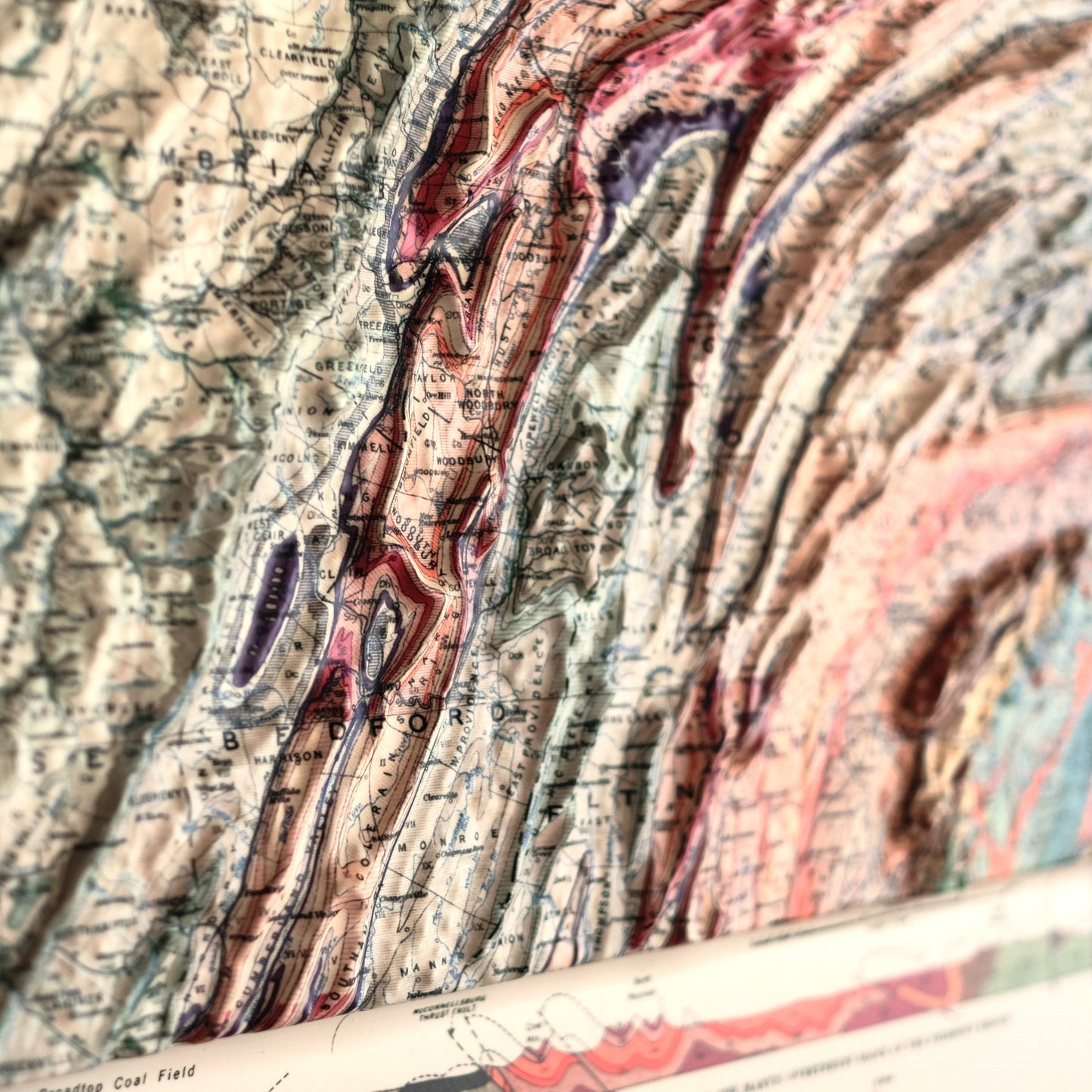 Pennsylvania 1931 3D Raised Relief Map