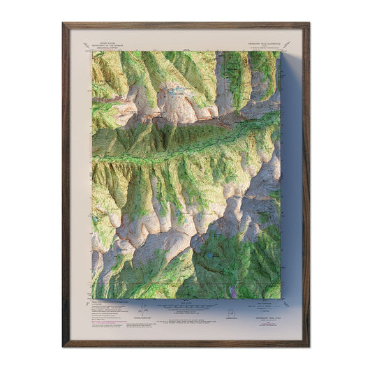 Snowbird, Utah 1955 Shaded Relief Map